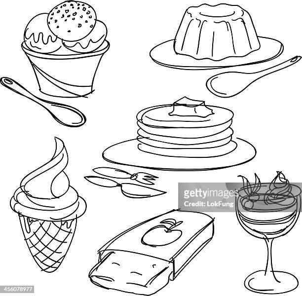 ilustrações, clipart, desenhos animados e ícones de coleção de sobremesa - gelatin dessert