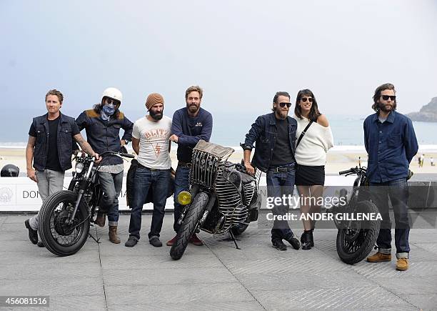 Actor Roland Sands, Spanish actor David Borras, French actors Fred Jourden and Hugo Jezegabel, French film directors Arthur De Kersauson with his...