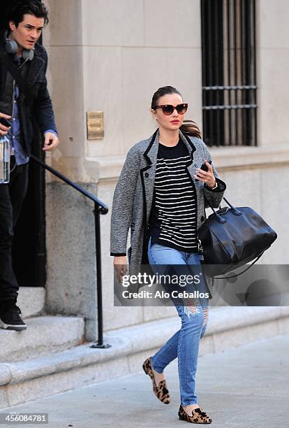 Orlando Bloom and Miranda Kerr are seen on December 13, 2013 in New York City.