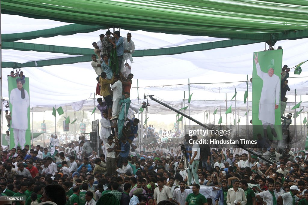 INLD Leader OP Chautala Addresses A Rally In Zind On Birth Anniversary Of Former Prime Minister Devi Lal