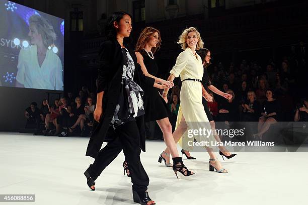 Margaret Zhang, Kate Waterhouse, Zanita Whittington and Sara Donaldson walk the runway in the finale of Fashion Bloggers on Style: Spring Edits show...
