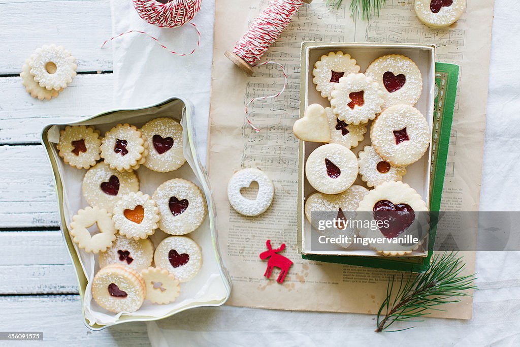 Christmas jam cookies