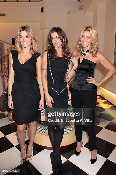 Maddalena Corvaglia, Elisabetta Canalis and Federica Fontana attend the 'Luce Preziosa' presentation at the GB ENIGMA by Gianni Bulgari boutique on...