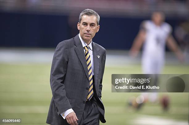 St. Louis Rams executive vice president of football operations Kevin Demoff on field before game vs Dallas Cowboys at Edward Jones Dome. St. Louis,...