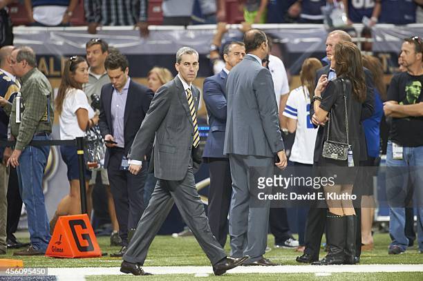 St. Louis Rams executive vice president of football operations Kevin Demoff on field before game vs Dallas Cowboys at Edward Jones Dome. St. Louis,...