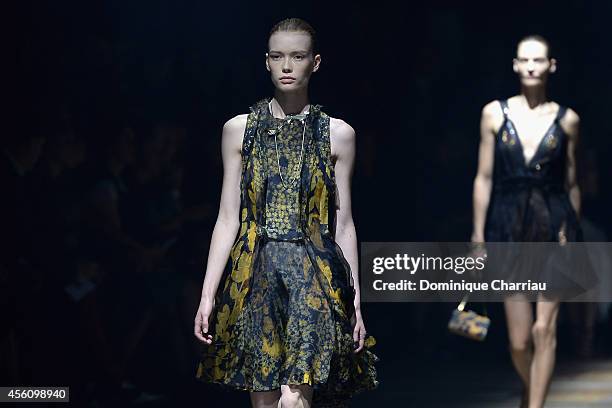 Model walks the runway during the Lanvin show as part of the Paris Fashion Week Womenswear Spring/Summer 2015 on September 25, 2014 in Paris, France.