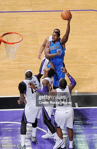 Bernard James of the Dallas Mavericks shoots against the Sacramento Kings on December 9, 2013 at Sleep Train Arena in Sacramento, California. NOTE TO...