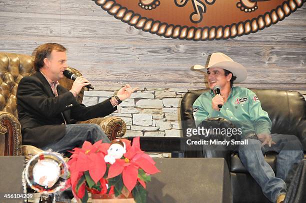 Flint Rasmussen and Ryan Gray attend Cowboy FanFest during the Wrangler National Finals Rodeo at the on December 13, 2013 in Las Vegas, Nevada.