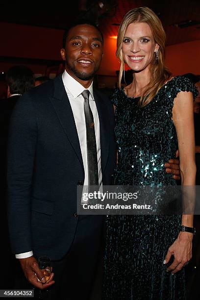 Actor Chadwick Boseman and Festival Director Nadja Schildknecht attend the Opening Night After Show Party of the Zurich Film Festival 2014 on...