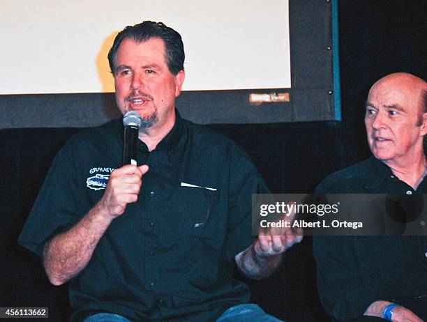 Director Don Coscarelli and actor Reggie Bannister at the Son Of Monsterpalooza Convention held at Marriott Hotel & Convention Center on September...