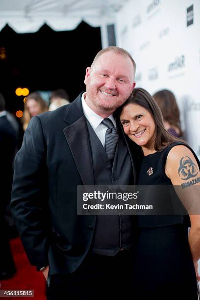 AmfAR CEO Kevin Robert Frost and Aileen Getty attend the 2013 amfAR Inspiration Gala Los Angeles at Milk Studios on December 12, 2013 in Los Angeles,...