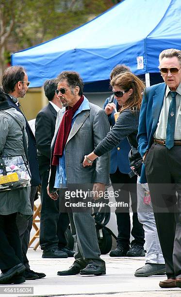 Al Pacino and Christopher Walken are seen on the movie set of 'Stand Up Guys' on April 11, 2012 in Los Angeles, California.