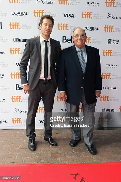 Producer/Director Gabe Polsky and Retired National Hockey League head coach Scotty Bowman attend the 'Red Army' premiere during the 2014 Toronto...