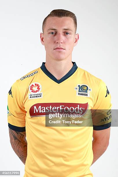 Mitchell Duke poses during the Central Coast mariners A-League headshots session at Fox Sports Studios on September 26, 2014 in Sydney, Australia.