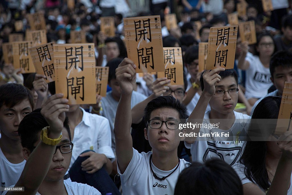 Hong Kong Students Stage Rally For Democracy