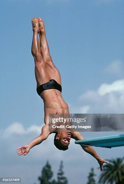 American Olympic diver Greg Louganis, 1984.