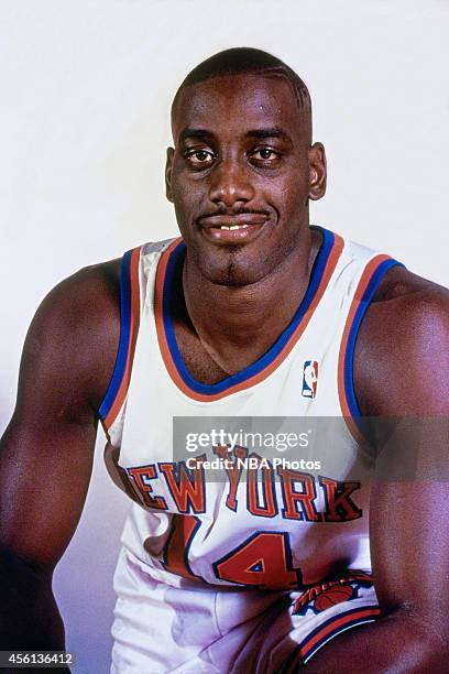 Anthony Mason of the New York Knicks poses for a photo during media day on October 1, 1994 in New York, New York. NOTE TO USER: User expressly...