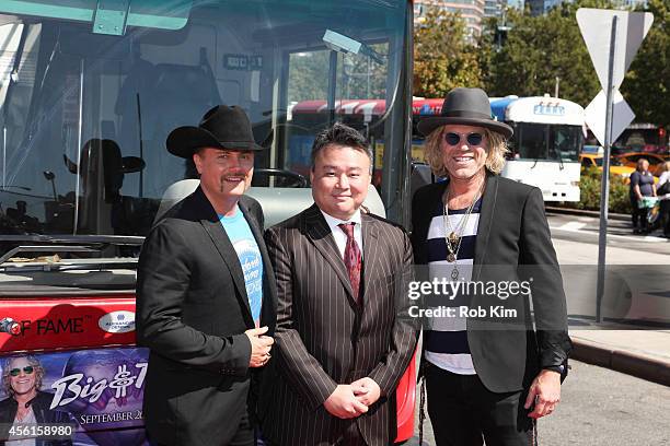 Big Kenny and John Rich of country music duo Big & Rich poses with David Chien of Ride of Fame at the Big & Rich "Ride Of Fame" Induction Ceremony at...