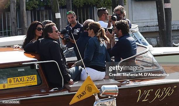 George Clooney, Amal Alamuddin, Rande Gerber and Cindy Crawford are seen on September 26, 2014 in Venice, Italy. George Clooney is set to marry his...