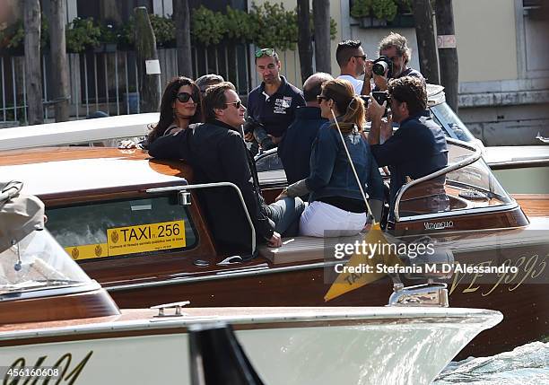 George Clooney, Amal Alamuddin, Rande Gerber and Cindy Crawford are seen on September 26, 2014 in Venice, Italy. George Clooney is set to marry his...