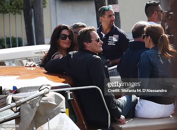 George Clooney, Amal Alamuddin, Rande Gerber and Cindy Crawford are seen on September 26, 2014 in Venice, Italy. George Clooney is set to marry his...