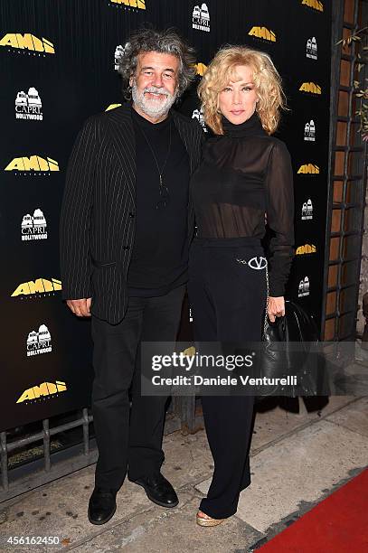 Roy de Vita and Nancy Brilli attend Ambi Pictures Rome Party at Hostaria dell'Orso - La Cabala on September 26, 2014 in Rome, Italy.