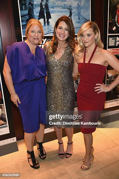 Executive producer Bruna Papandrea, screenwriter Gillian Flynn, and actress Reese Witherspoon attend the Opening Night Gala Presentation and World...