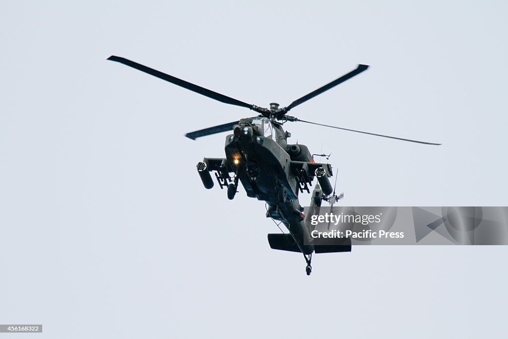 A Boeing AH-64 Apache attack helicopter from the Hellenic...