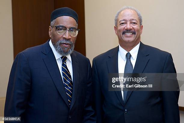 Songwriter Kenneth Gamble and Rep. Chaka Fattah attend the Congressional Black Caucus Foundation's Chair Reception at the Marriott Marquis on...