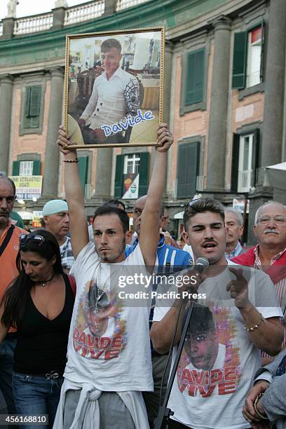 Hundreds of supporters gathered at Piazza Dante with banners and placards demanding justice for Ciro Esposito's death. Esposito died 50 days after he...