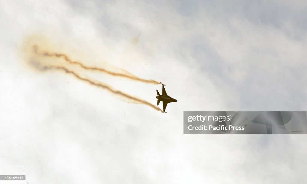 An F16AM Fighting falcon combat aircraft belonging to the...