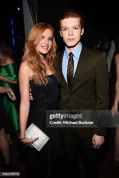Actors Bella Thorne and Cameron Monaghan attend the 12th Annual Teen Vogue Young Hollywood Party with Emporio Armani on September 26, 2014 in Beverly...