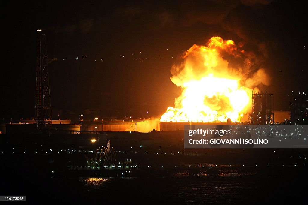 ITALY-ECONOMY-REFINERY-FIRE