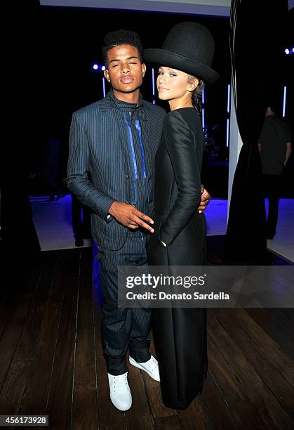 Actor Trevor Jackson and singer/actress Zendaya attend the 12th Annual Teen Vogue Young Hollywood Party with Emporio Armani on September 26, 2014 in...