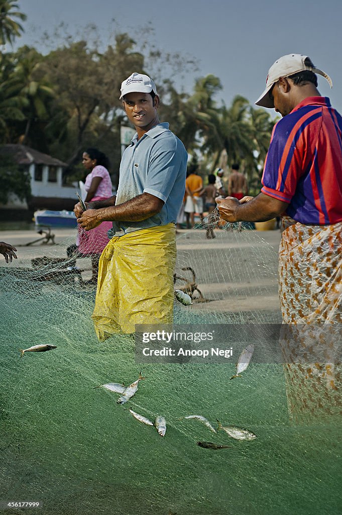 Fishing in Baga, Goa, India