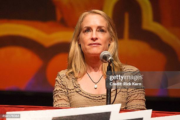 Actress Amanda Wyss attends day one of the Alamo City Comic Con at the Henry B. Gonzalez Convention Center on September 26, 2014 in San Antonio,...