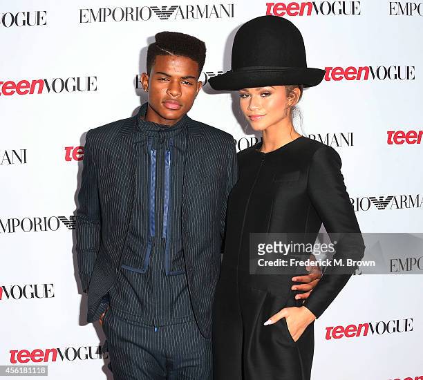 Actor Trevor Jackson and recording artist Zendaya attend the Teen Vogue Young Hollywood Party on September 26, 2014 in Los Angeles, California.