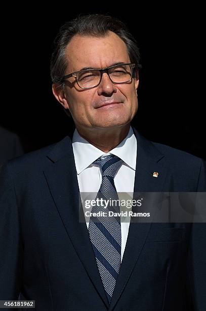 President of Catalonia Artur Mas leaves the Palau de la Generalitat, the Catalan government building, on September 27, 2014 in Barcelona, Spain....