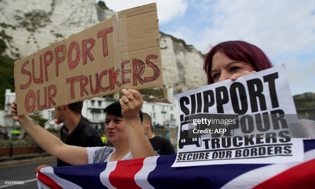 BRITAIN-FRANCE-IMMIGRATION-PORT-PROTEST