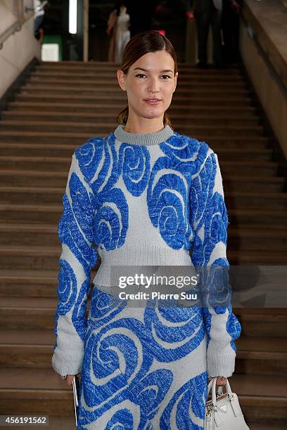 Hanneli Mustaparta attends the Acne Studios show as part of the Paris Fashion Week Womenswear Spring/Summer 2015 on September 27, 2014 in Paris,...