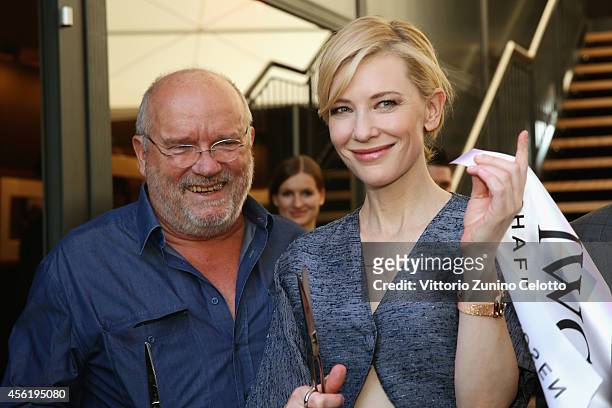 Peter Lindbergh and Cate Blanchett attend the IWC Photo Exhibition Opening during Day 3 of Zurich Film Festival 2014 on September 27, 2014 in Zurich,...