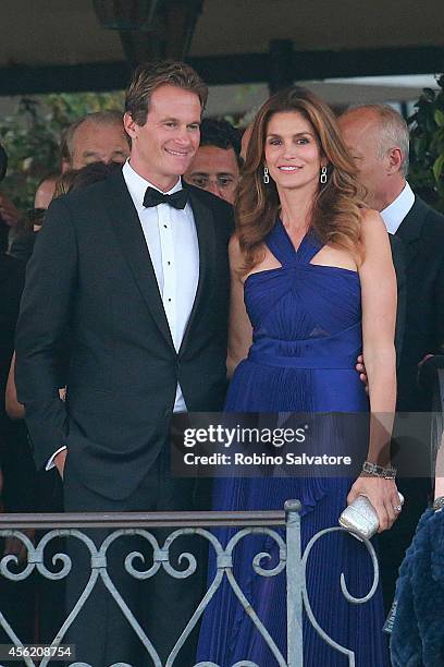 Cindy Crawford and her husband Rande Gerber attend the wedding party for the wedding of George Clooney and Amal Alamuddin on September 27, 2014 in...