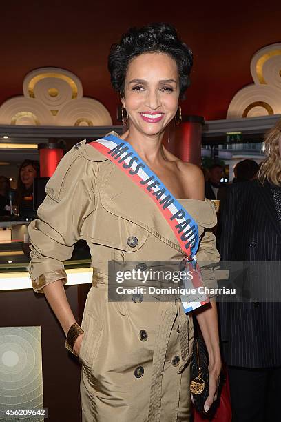 Farida Khelfa attends the Jean Paul Gaultier show as part of the Paris Fashion Week Womenswear Spring/Summer 2015 on September 27, 2014 in Paris,...