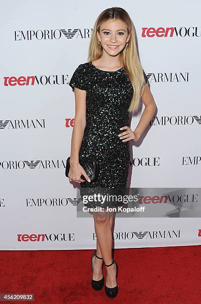 Actress G. Hannelius arrives at the Teen Vogue Young Hollywood Party on September 26, 2014 in Los Angeles, California.