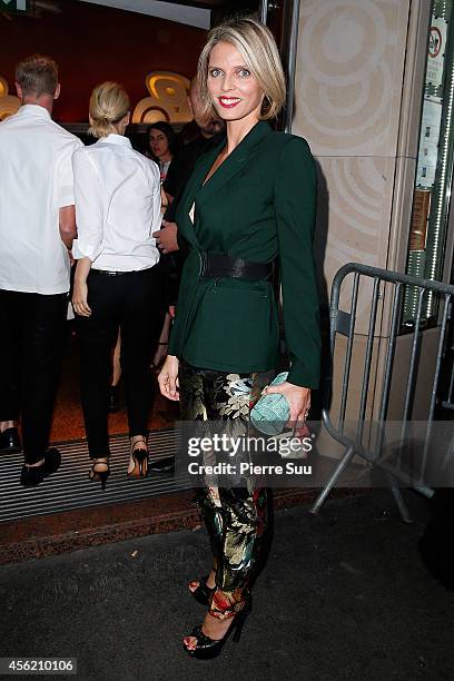 Sylvie Tellier attends the Jean Paul Gaultier show as part of the Paris Fashion Week Womenswear Spring/Summer 2015 on September 27, 2014 in Paris,...