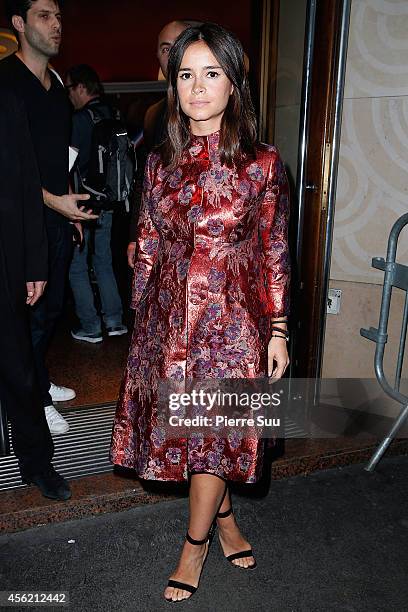 Miroslava Duma Attends the Jean Paul Gaultier show as part of the Paris Fashion Week Womenswear Spring/Summer 2015 on September 27, 2014 in Paris,...