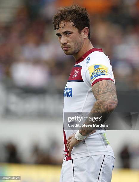 Danny Cipriani of Sale Sharks during the Aviva Premiership match between Saracens and Sale Sharks at Allianz Park on September 27, 2014 in Barnet,...