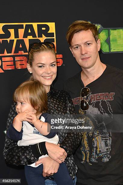 Jaime King, James Knight Newman and Kyle Newman attend the Disney XD's "Star Wars Rebels: Spark Of Rebellion" - Los Angeles special screening at AMC...