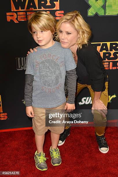 Oliver McLanahan Phillips and Julie Bowen attend the Disney XD's "Star Wars Rebels: Spark Of Rebellion" - Los Angeles special screening at AMC...