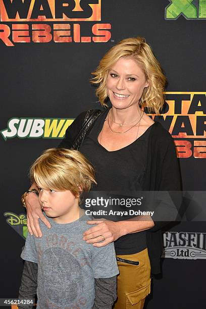 Oliver McLanahan Phillips and Julie Bowen attend the Disney XD's "Star Wars Rebels: Spark Of Rebellion" - Los Angeles special screening at AMC...